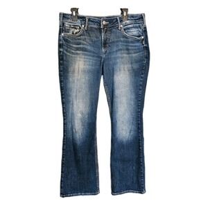 Silver Jeans Co Suki Bootcut Womens 33x31 (Actual 34x30) Blue Mid Rise Whiskers